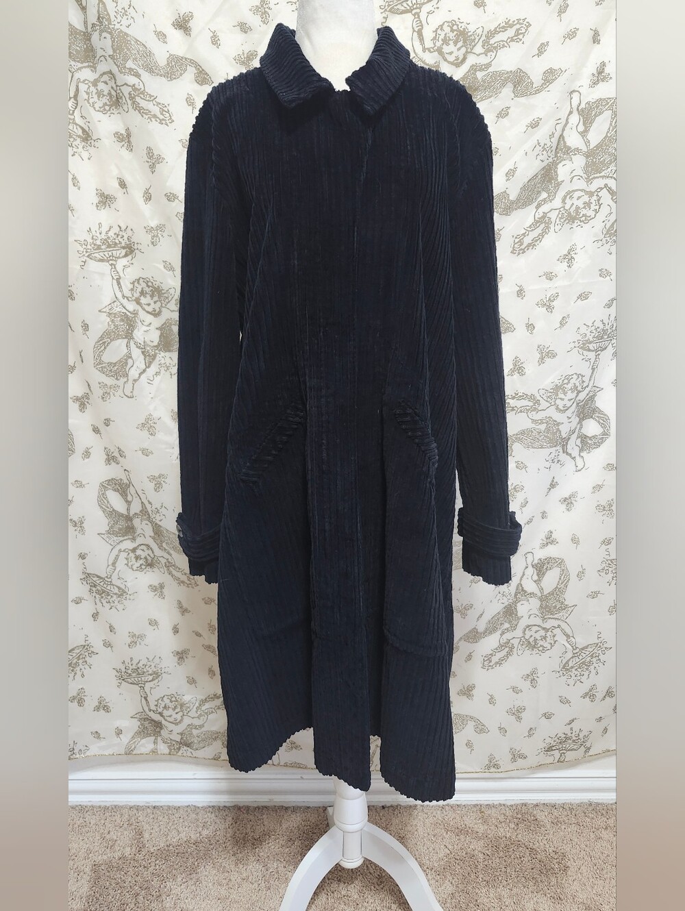 Vintage 90s Gothic Winona Ryder Vibes FLAX Trech Coat M